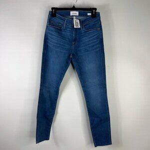 NWT Frame Womens Cropped Skinny Jeans Blue Medium Wash Stretch Mid Rise 29 $220